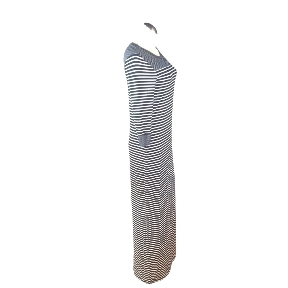 3/$25 Ann Taylor Size XS Maxi Dress White Black Striped - Picture 4 of 6